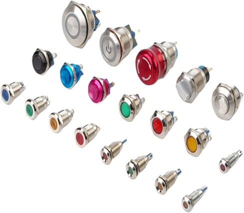 5pcs 6mm 8mm 10mm 12mm Metal LED Warning Indicator Light Waterproof IP67 Signal Lamp Pilot Wires Switch 3V 5V 12V 220V Red Blue(AD136-G19 Hole 19mm,5V) in Saudi Arabia