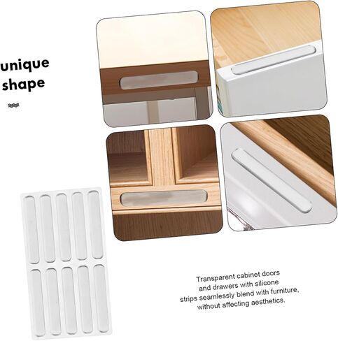 Vaguelly 1Bag Clear Cabinet Bumper Strips Non Slip Furniture for Door Protection Aesthetic Appeal Durable Collision Prevention in Saudi Arabia