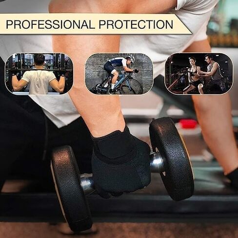 Workout Gloves, Workout Gloves with Wrist Wrap Support for Men and Women, Exercise Gloves for Weight Lifting, Training, Gym, Training, Pull ups-Black in Saudi Arabia