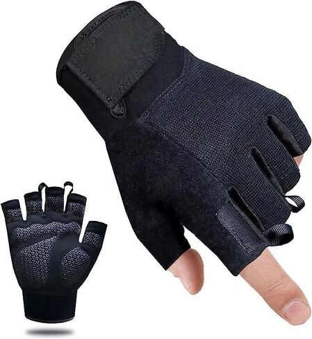Workout Gloves, Workout Gloves with Wrist Wrap Support for Men and Women, Exercise Gloves for Weight Lifting, Training, Gym, Training, Pull ups-Black in Saudi Arabia