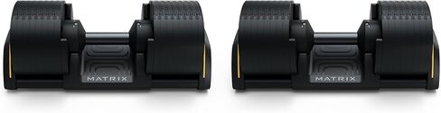 Matrix Fitness DB80 80 lb. Adjustable Dumbbells | Quick Adjustments for Strength and HIIT Training | Replaces 16 Dumbbell Pairs, Flat Bottom Roll Free Design for Safe Storage in Kuwait