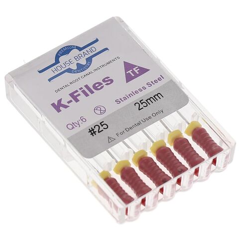 400218 HSB K-Files Flex-Type 25mm #25 Red Stainless Steel 6/Pk in Saudi Arabia