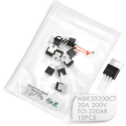 (Pack of 10 Pieces) Chanzon MBR20200CT Schottky Barrier Rectifier Diodes 20A 200V TO-220AB (TO-220) 20 Amp 200 Volt in Saudi Arabia