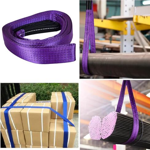 RLECS 2PCS 1 بوصة × 3.3Ft الأرجواني حزام الرافعات حمولة كبيرة الرافعات البوليستر رفع الرافعات للتعامل مع المعدات رفع رافعات عمل المحرك in Saudi Arabia