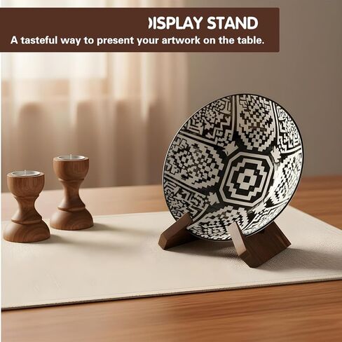 Grevosea Wooden Bowl Display Stand, 6.5 Inch Easel Frame Holder for Large Deep Plates, Platters and Dishes X-Shaped Structure Pine Material 6.5" Hx9 Wx7.9 D Under 5" in Depth in Saudi Arabia