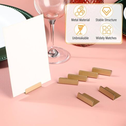 30 Pcs Place Card Holders Gold Vintage Finish Table Card Holder Table Number Stands Antique Small Signs for Display Price Tags, Food Signs, Reception Party Photo, Weddings Restaurants Favor in Saudi Arabia
