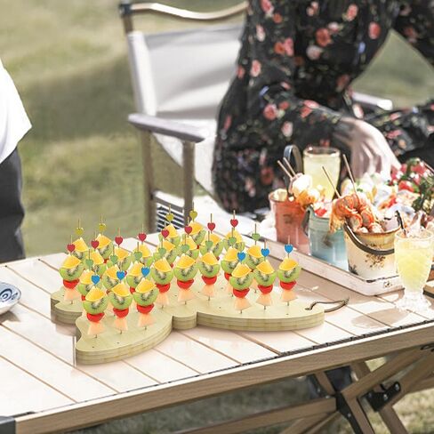 حامل أسياخ طعام من الخيزران، حامل سيخ لعرض الطعام، حامل سيخ مقبلات الفاكهة، حامل أسياخ للطعام، لوح تشاركوتيري على شكل فراشة، لوح تقطيع أو صينية تقديم الطعام، بوفيهات الحفلات in Kuwait