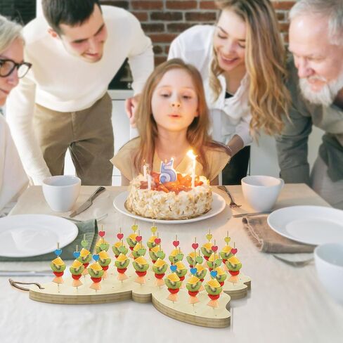 حامل أسياخ طعام من الخيزران، حامل سيخ لعرض الطعام، حامل سيخ مقبلات الفاكهة، حامل أسياخ للطعام، لوح تشاركوتيري على شكل فراشة، لوح تقطيع أو صينية تقديم الطعام، بوفيهات الحفلات in Kuwait