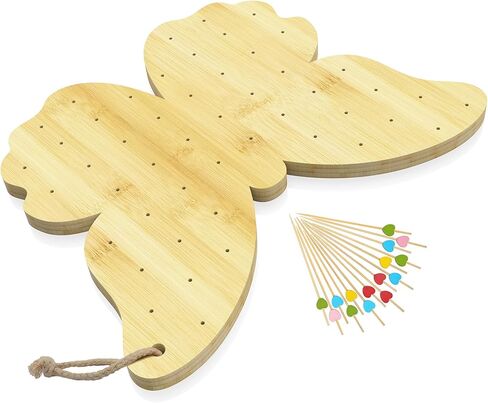 Bamboo Food Skewer Holder Pick Stand and Food Display Skewer Holder，Appetizer Fruit Skewer Stand Food Display butterfly charcuterie Board Catering party buffets Cutting Board or Serving Tray in Saudi Arabia