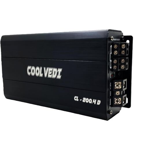 200.4D Black Car Audio Amplifier, 2 ohms 260x4, 4 ohms 130x4, RCA Interface, 4-Channel car Audio, D-Class, Suitable for Cars, Trucks, and Ships. in Saudi Arabia