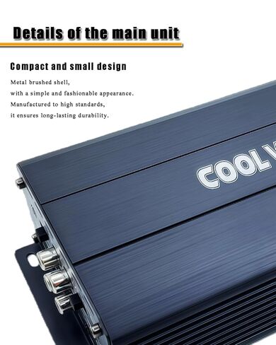 200.4D Black Car Audio Amplifier, 2 ohms 260x4, 4 ohms 130x4, RCA Interface, 4-Channel car Audio, D-Class, Suitable for Cars, Trucks, and Ships. in Saudi Arabia