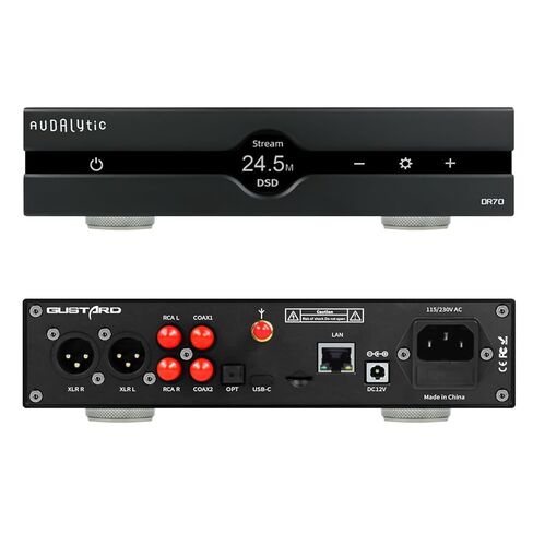جوستارد اوداليتيك DR70 R2R DAC | الأصلي 1 بت DSD DSD512 PCM768 كيلو هرتز | USB، بصري، محوري x2، مدخل LAN | محول رقمي تناظري متوازن ومنفصل بالكامل | تدفق الصوت عبر شبكة الصوت المنزلية (أسود) in Saudi Arabia