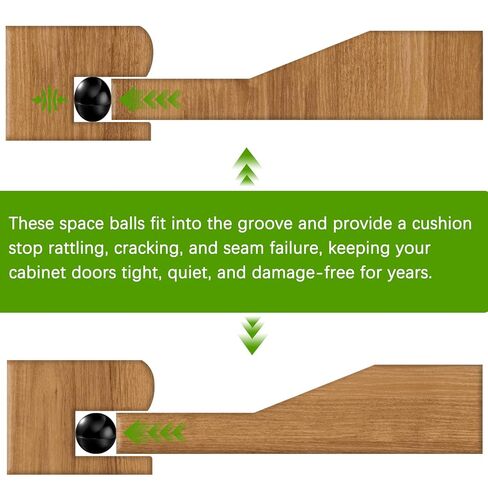 كرات مساحة لأبواب الخزانات المرتفعة، 500 قطعة من الكرة المطاطية تناسب أخدود 1/4 بوصة في قضبان وأبواب الخزانة، تحافظ على ألواح الأبواب الخشبية من التحرك حول التأرجح وإيقاف الخشخشة in Kuwait