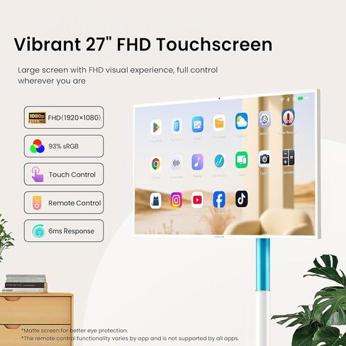 27 "لوحة Smart تم تصميمها باستخدام 2K 8MP Camera 8G+128G ، مراقبة اللمس الدوارة المحمولة مع عجلات صامتة للوقوع الحية ، اللياقة البدنية ، التعليم ، الطهي (محفوظات محمومة) in Saudi Arabia