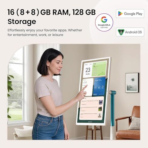 27 "لوحة Smart تم تصميمها باستخدام 2K 8MP Camera 8G+128G ، مراقبة اللمس الدوارة المحمولة مع عجلات صامتة للوقوع الحية ، اللياقة البدنية ، التعليم ، الطهي (محفوظات محمومة) in Saudi Arabia