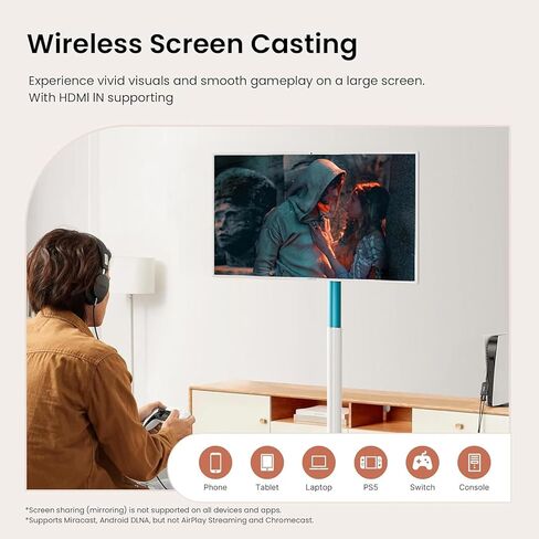 27 "لوحة Smart تم تصميمها باستخدام 2K 8MP Camera 8G+128G ، مراقبة اللمس الدوارة المحمولة مع عجلات صامتة للوقوع الحية ، اللياقة البدنية ، التعليم ، الطهي (محفوظات محمومة) in Saudi Arabia