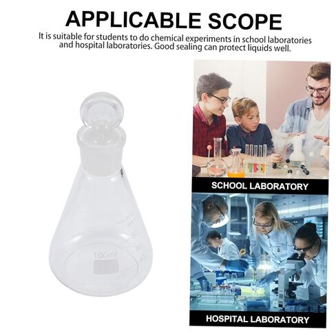 Gatuida Erlenmeyer Flask Stopper Laboratory Glassware Chemistry Supplies Wide Mouth for School Lab in Saudi Arabia