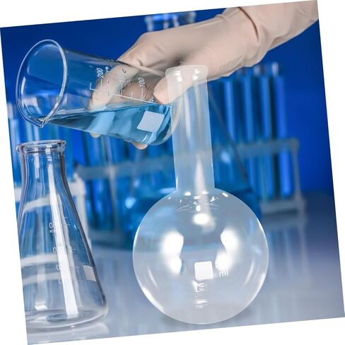 مادة زجاجية مستقرة قارورة Erlenmeyer قارورة مختبر مسطحة القاع للتقطير in Kuwait