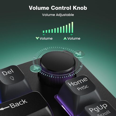 TECKNET Gaming Keyboard, 75% Wired Keyboard, RGB Backlit, 82-Keys with Volume Knob Control, 26 Keys Anti-ghosting, Whisper Quiet Gaming Switch Travel Friendly for Windows Laptop PC Mac-Grey in Kuwait