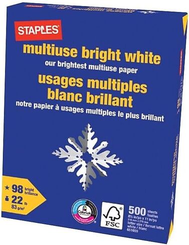 Staples Multipurpose Paper ، 8 1/2 "× 11" ، أبيض مشرق ، رام in Saudi Arabia