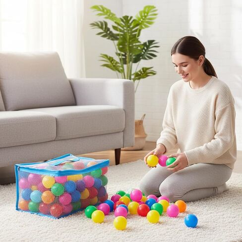 قطعتان من أكياس كرات الحفرة، حقيبة شبكية للتخزين قابلة لإعادة الاستخدام لتخزين ألعاب حمام السباحة المحيطية الملونة/كرات الحفرة متعددة الألوان، 14.5 × 9.1 × 8 بوصات (حقيبة تخزين فقط، بدون كرة) in Kuwait