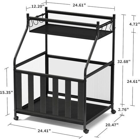 منظم معدات رياضية للجراج بعجلات - تخزين كرات المرآب بحبل مرن و6 خطافات - تخزين صالة الألعاب الرياضية المنزلية لكرة السلة وكرة القدم - رف تخزين خارجي لملعب المدرسة (أسود) in Kuwait