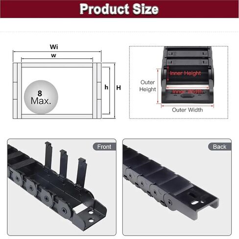 Cable Chains 15x20 15x30 18x25 18x37 mm Bridge Type Opening Plastic Towline Transmission Drag Chain for Machine(18x37 mm(38mm)) in Kuwait