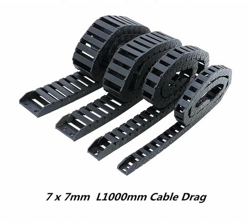 7 x 7mm 7 * 7mm L1000mm Cable Drag Chain Wire Carrier with End Connectors Non-Opening for Router Machine Tools in Saudi Arabia