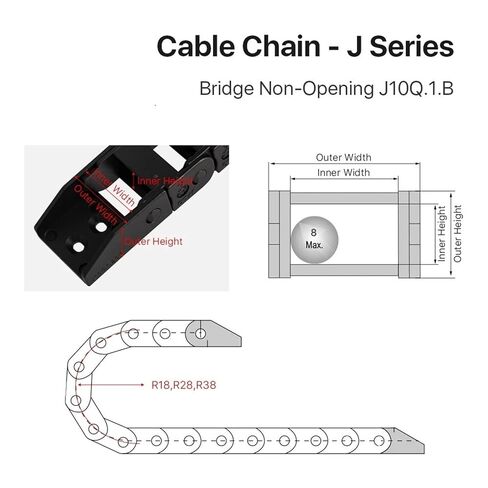 Cable Chain 10 * 10 10 * 15 10 * 20 mm 1M Non Snap-Open Plastic Towline Transmission Drag Chain Machine(28mm,10x15 mm) in Saudi Arabia