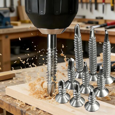 20Pcs Stainless Steel Washer Screws Self-Tapping Hexagon Head Screws Fastener Quick Self-Drilling Hardware Fasteners Kits M4.2 (20Pcs-38mm) in Saudi Arabia