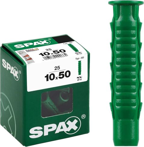 SPAX Type SD Expansion Plugs, 10 x 50 mm, Pack of 25-4100001000507 in Saudi Arabia
