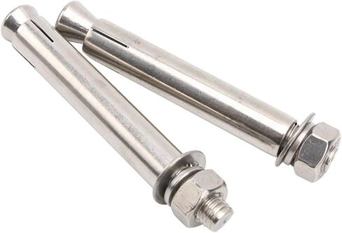 RWRAPS 2 قطعة براغي توسيع 304 قطعة فضية 304 من الفولاذ المقاوم للصدأ الخارجي مسدس صمولة توسيع كم مرساة مسامير شديدة التحمل M10 M12 M14 M16 مسامير معدنية صغيرة (M14x150 مم) in Kuwait