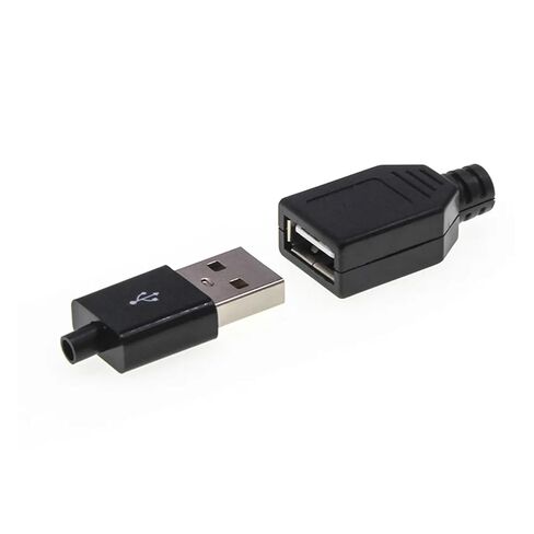 fengpeng USB Male Socket Female A Plug A Type Wire Welded Cable Connector Master Plastic Cover Solder DIY Connectors(Style 3,5 Pair) in Kuwait