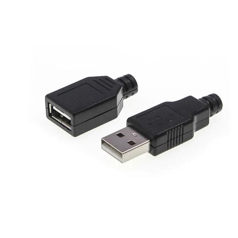 fengpeng USB Male Socket Female A Plug A Type Wire Welded Cable Connector Master Plastic Cover Solder DIY Connectors(Style 3,5 Pair) in Kuwait