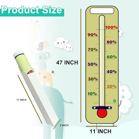 2 Pack جمع التبرعات مخططات هدف مقياس الحرارة ، 47 "X11" تحديد الأهداف الحرارية التبرعات ، مخططات ملصق الأهداف العملاقة القابلة للإزالة للمنزل والمدرسة والمكتب in Saudi Arabia