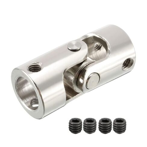 5-10mm Rotatable Universal Joint Steering Gear U Stainless Steel Coupler Shaft Coupling Silver Tone(5mm to 8mm) in Saudi Arabia