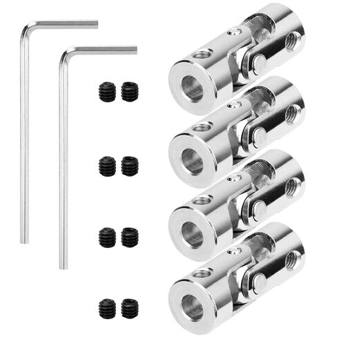 4 Packs 4mm to Steel Universal Joint Cardan Coupling Connector, Rotatable Model DIY Motor Shaft Fitting Accessory in Saudi Arabia
