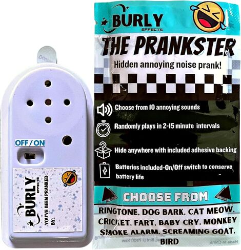 Hidden Noise Maker Gag Prank - 10 Different Sounds - Ringtone, Dog, Cat, Cricket, Fart, Baby Cry, Smoke Alarm, Monkey, Screaming Goat, Bird (1 Pack) in Saudi Arabia