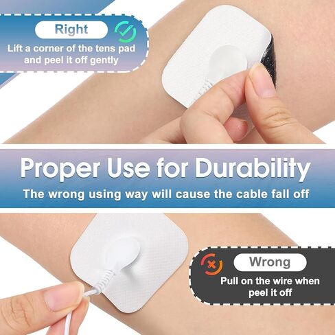 24 قطعة من وسادات استبدال وحدة عشرات، أقطاب كهربائية طويلة الأمد خالية من اللاتكس، مجموعة وسادات عشرات EMS متوافقة مع معظم أجهزة TENS EMS باستخدام أسلاك الرصاص ذات الأزرار مقاس 3.5 مم in Kuwait
