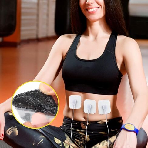 24 قطعة من وسادات استبدال وحدة عشرات، أقطاب كهربائية طويلة الأمد خالية من اللاتكس، مجموعة وسادات عشرات EMS متوافقة مع معظم أجهزة TENS EMS باستخدام أسلاك الرصاص ذات الأزرار مقاس 3.5 مم in Kuwait