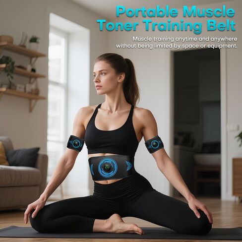 EMS Muscle Stimulator, Electronic ABS Stimulator Muscle Toner Trainer for Abdominal/Arms/Legs, FDA Cleared Ab Fitness Strength Training Workout Equipment for Men and Women in Saudi Arabia