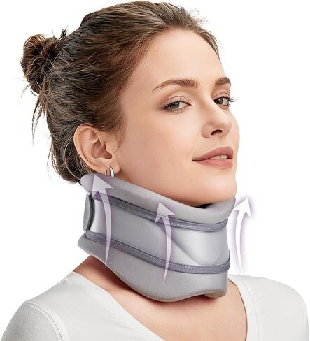 دعامة الرقبة باباكا لألم الرقبة ودعمها، دعامة رقبة ناعمة، طوق عنق الرحم للنساء والرجال، دعم الرقبة مع وسادة دعم، دعامات الرقبة للنوم، تخفف الألم وضغط العمود الفقري (M(11.4"-15.4")) in Kuwait