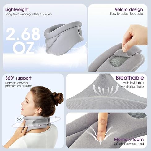 دعامة الرقبة باباكا لألم الرقبة ودعمها، دعامة رقبة ناعمة، طوق عنق الرحم للنساء والرجال، دعم الرقبة مع وسادة دعم، دعامات الرقبة للنوم، تخفف الألم وضغط العمود الفقري (M(11.4"-15.4")) in Kuwait
