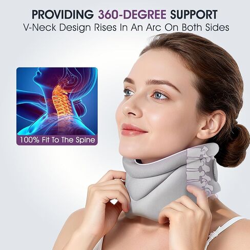 دعامة الرقبة باباكا لألم الرقبة ودعمها، دعامة رقبة ناعمة، طوق عنق الرحم للنساء والرجال، دعم الرقبة مع وسادة دعم، دعامات الرقبة للنوم، تخفف الألم وضغط العمود الفقري (M(11.4"-15.4")) in Kuwait