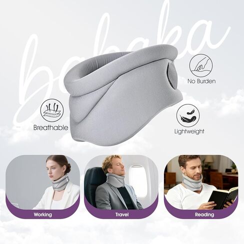 دعامة الرقبة باباكا لألم الرقبة ودعمها، دعامة رقبة ناعمة، طوق عنق الرحم للنساء والرجال، دعم الرقبة مع وسادة دعم، دعامات الرقبة للنوم، تخفف الألم وضغط العمود الفقري (M(11.4"-15.4")) in Kuwait