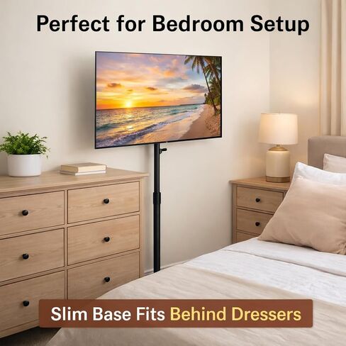 Japard Floor TV Stand Tall for 19-43 inch LCD LED Panel Screen Loadable 66lbs, Height Adjustable up to 74", Tallest TV Stand Mount with VESA 200x200, Office Entrance in Kuwait