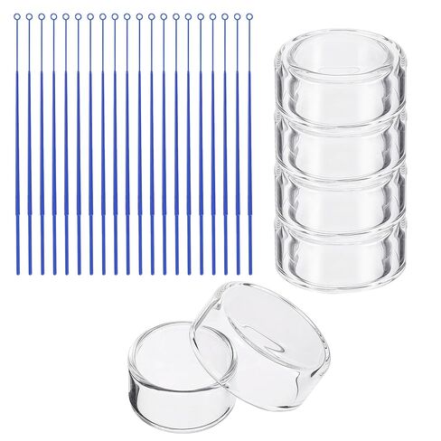 PATIKIL 35mm High Borosilicate Glass Petri Dishes with Lids, 6 Pack Petri Plates with 20 Pack Inoculation Loop for Lab Science Experiment, Clear in Saudi Arabia