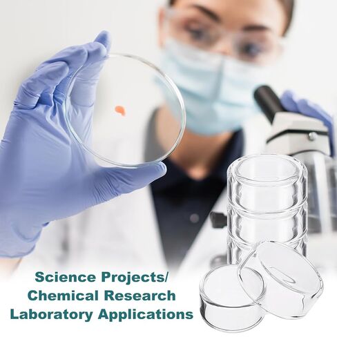 PATIKIL 35mm High Borosilicate Glass Petri Dishes with Lids, 6 Pack Petri Plates with 20 Pack Inoculation Loop for Lab Science Experiment, Clear in Saudi Arabia
