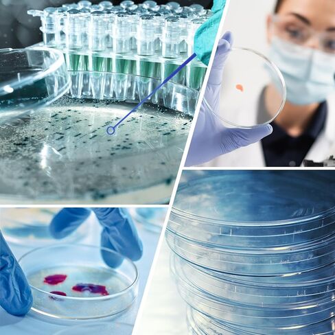 PATIKIL 35mm High Borosilicate Glass Petri Dishes with Lids, 6 Pack Petri Plates with 20 Pack Inoculation Loop for Lab Science Experiment, Clear in Saudi Arabia