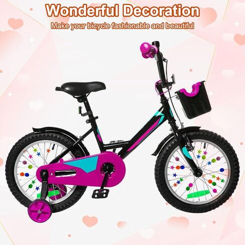 72 Pcs Colorful Bike Spoke Beads | Kids Bicycle Wheel Decorations | Easy Clip-on Plastic Spoke Plastic Clip Round Decor Beads for Boys & Girls, Multicolor,Assorted Shapes in Saudi Arabia
